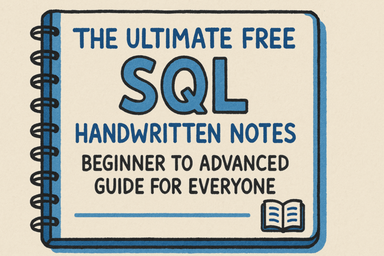 📘 The Ultimate Free SQL Handwritten Notes – Beginner to Advanced Guide ...